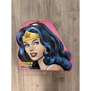 The Tin Box Company DC Super Heroes Wonder Woman Tin Lunch Box Pink Blue